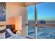 Bedroom with cityscape view and modern decor at 4471 Dean Martin Dr # 3908, Las Vegas, NV 89103