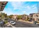 An elevated view of a street of two story homes in a residential area at 177 Almond Ridge Pl, Henderson, NV 89015