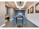The building has a lounge with a sleek design, modern furniture, and unique art fixtures for residents at 200 W Sahara Ave # 601, Las Vegas, NV 89102