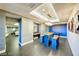 The building has a lounge with a sleek design, modern furniture, and unique light fixtures for residents at 200 W Sahara Ave # 601, Las Vegas, NV 89102