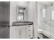 Modern bathroom with marble shower and sleek vanity at 2080 Orchard Mist St, Las Vegas, NV 89135