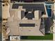 Aerial view showcasing a home with solar panels and a pool at 5944 Vizzi Ct, Las Vegas, NV 89131