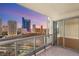 Spacious balcony offering stunning city views at sunset at 222 Karen Ave # 1702, Las Vegas, NV 89109