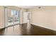 Bedroom with hardwood floors and access to balcony at 222 Karen Ave # 1702, Las Vegas, NV 89109
