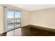 Bedroom with balcony access and mountain views at 222 Karen Ave # 1702, Las Vegas, NV 89109