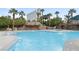 Inviting pool area with rock features and spa at 222 Karen Ave # 1702, Las Vegas, NV 89109