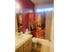 Cozy bathroom featuring a shower with nature-themed curtain and a vanity with sink at 5048 Orchid Springs St, Las Vegas, NV 89148