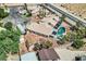Aerial view of a house with a pool and large backyard with sheds at 3245 W Landberg Ave, Las Vegas, NV 89141