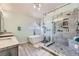 Spa-like bathroom with soaking tub and walk-in shower at 3245 W Landberg Ave, Las Vegas, NV 89141
