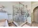 Large walk-in shower with gray tile and glass enclosure at 3245 W Landberg Ave, Las Vegas, NV 89141