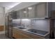 Close up of a contemporary kitchen featuring stainless steel appliances and modern cabinetry at 3722 Las Vegas Blvd # 2309, Las Vegas, NV 89158