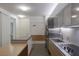Modern kitchen with stainless steel appliances, a minimalist design, and an open layout at 3722 Las Vegas Blvd # 2309, Las Vegas, NV 89158