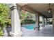 Covered patio alongside a refreshing pool with columns at 1516 Via Salaria Ct, Henderson, NV 89052