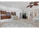 Open kitchen with island, view of entry and living room at 5957 Pillar Rock Ave, Las Vegas, NV 89139