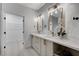 Modern main bathroom with dual vanity, walk-in shower, and stylish finishes at 11119 Cantoria Ct, Las Vegas, NV 89141