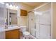 Bathroom with vanity, toilet, and large shower at 5123 Mascaro Dr, Las Vegas, NV 89122