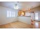 Dining area with wood floors and a breakfast bar at 5123 Mascaro Dr, Las Vegas, NV 89122