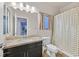 Clean bathroom with shower/tub combo and updated vanity at 9753 Russian Hill St, Las Vegas, NV 89141