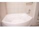 White corner jacuzzi bathtub with jets at 200 W Sahara Ave # 1807, Las Vegas, NV 89102