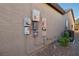 Exterior view of a home's electrical panel and meter at 3455 Halter Dr, Las Vegas, NV 89122