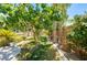 Spacious backyard featuring a manicured lawn, mature trees, and landscaping, creating a private outdoor oasis at 3709 Citrus Heights Ave, North Las Vegas, NV 89081