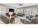 Comfortable living room features neutral paint, stylish furniture, and large windows with shutters at 480 Heritage Bridge Ave, Henderson, NV 89011