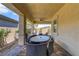 Covered patio featuring a ceiling fan and plenty of room to entertain at 480 Heritage Bridge Ave, Henderson, NV 89011