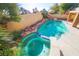 Relaxing kidney-shaped pool with spa and rock waterfall feature at 1849 Indian Bend Dr, Henderson, NV 89074