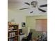 Bedroom with ceiling fan, window blinds, and built-in shelving at 3641 Via Terracina, Henderson, NV 89052