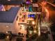 Night aerial view showing home, pool, spa, and patio at 10325 Jade Point Dr, Las Vegas, NV 89135