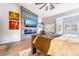 Modern main bedroom features a fireplace, accent wall, and plush king-size bed at 2144 Paganini Ave, Henderson, NV 89052