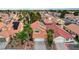 Aerial view of a residential neighborhood showcasing well-maintained homes and mature landscaping at 3320 Haven Beach Way, Las Vegas, NV 89117
