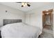 Bedroom with accent wall quote and hallway access at 3320 Haven Beach Way, Las Vegas, NV 89117