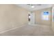 Bedroom with ceiling fan and window with blinds at 3817 Bella Legato Ave, North Las Vegas, NV 89081