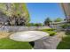 Circular patio and stone pathway in the backyard at 3834 S Sandhill Rd, Las Vegas, NV 89121