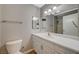 Clean bathroom with vanity, mirror, and toilet at 3834 S Sandhill Rd, Las Vegas, NV 89121