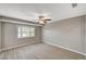 Bedroom with bay window and ceiling fan at 3834 S Sandhill Rd, Las Vegas, NV 89121