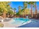 Stunning pool and spa in a palm tree setting at 5378 Pendini Point Ct, Las Vegas, NV 89141