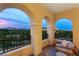 Serene balcony at dusk, mountain views at 9121 Las Manaitas Ave # 401, Las Vegas, NV 89144