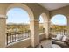 Peaceful balcony with arched entryways and views at 9121 Las Manaitas Ave # 401, Las Vegas, NV 89144