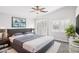 Spacious bedroom with plush carpet and sliding glass doors at 1066 Elation Ln # 103, Henderson, NV 89002