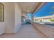 Covered patio with a ceiling fan and view of the neighborhood at 256 Garfield Dr, Henderson, NV 89074