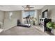 Home gym in loft area with treadmill and media console at 10597 Painted Bridge St, Las Vegas, NV 89179