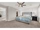 Spacious main bedroom with gray walls and walk-in closet at 10597 Painted Bridge St, Las Vegas, NV 89179