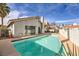 Backyard pool in a desert setting at 2668 Alwoodley Cir, Las Vegas, NV 89142