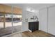 Modern bathroom vanity with a view of the backyard at 3883 Seedling Way, Las Vegas, NV 89115