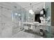 Elegant bathroom with marble vanity and glass shower at 4381 W Flamingo Rd # 5103, Las Vegas, NV 89103