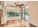 Breakfast nook with hardwood floors and sliding glass door to patio at 5124 Pensier St, Las Vegas, NV 89135