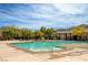 Community pool with spa and mountain views at 10290 Hawks Wing St, Las Vegas, NV 89178