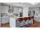 Modern kitchen with gray cabinets and quartz countertops at 10499 Skye Paseo Ave, Las Vegas, NV 89166